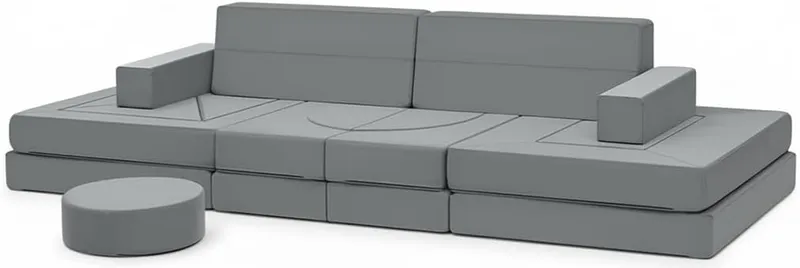 Edbuosy 22Pcs Modular Kids Play Couch, Grey